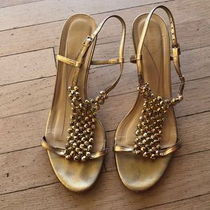 Kate Spade Gold Kitten Heels